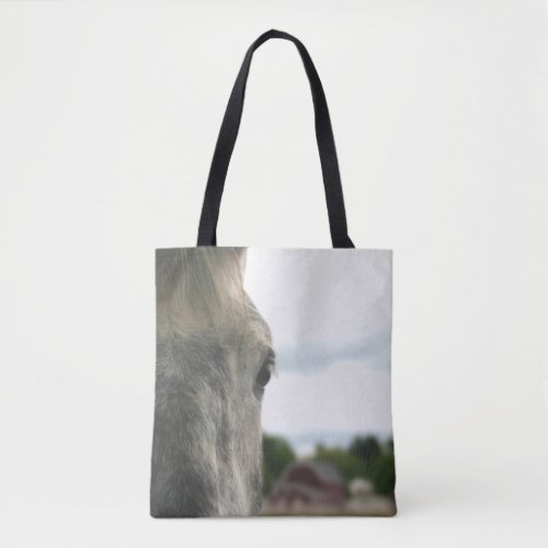 Dapple Grey Draft Horse Eye  Tote Bag