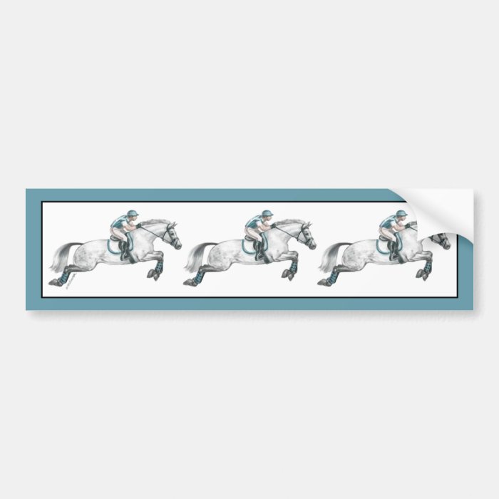 Dapple Grey Eventing Horse Jumping Bumper Sticker