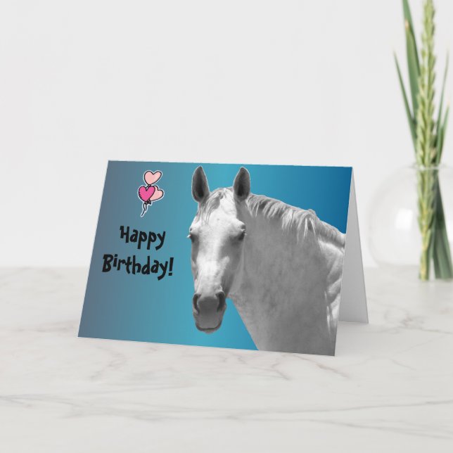 Dapple Grey Horse Card (Front)