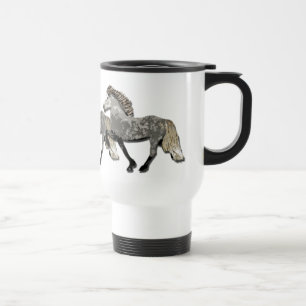 Dapple Grey Icelandic Horse Art Deco Astrid Travel Mug