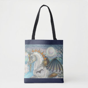 DAPPLED GOTH UNICORN, HALLOWEEN HORSE TOTE BAG