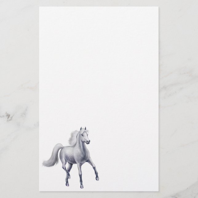 Dappled Gray Arabian Horse Stationery (Front)