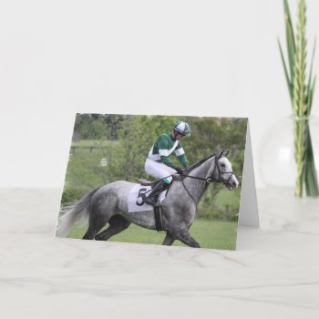 Dappled Gray Race Horse Greeting Card by HorseStall at Zazzle