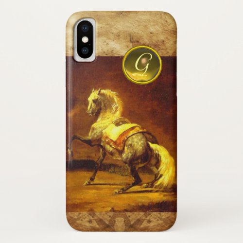 DAPPLED GREY HORSE MONOGRAM iPhone X CASE