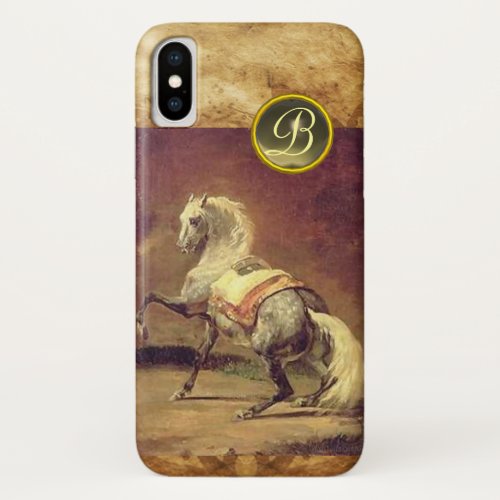 DAPPLED GREY HORSE MONOGRAM iPhone X CASE