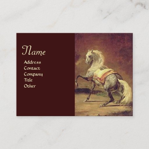 Customizable DAPPLED GREY HORSE Monogram Cream Business Cards