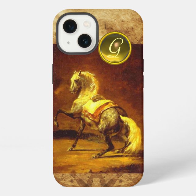 DAPPLED GREY HORSE MONOGRAM IPHONE CASE (Back)