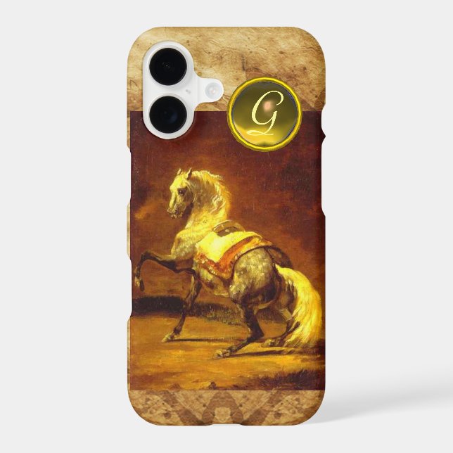 DAPPLED GREY HORSE MONOGRAM IPHONE CASE (Back)