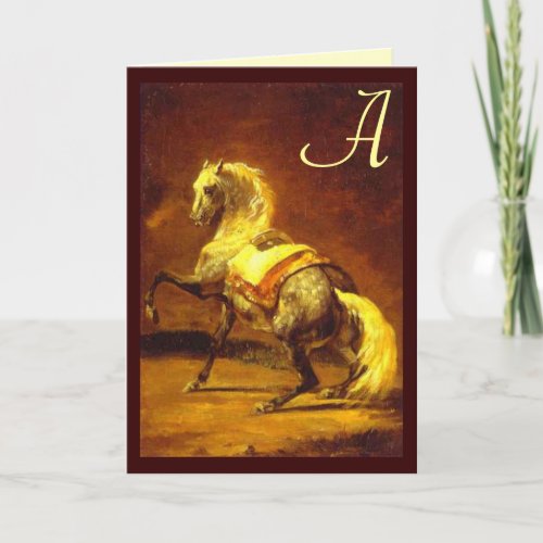 DAPPLED GREY HORSE Monogram Note Card