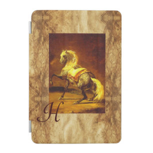 DAPPLED GREY HORSE MONOGRAM, Old Brown Parchment iPad Mini Cover