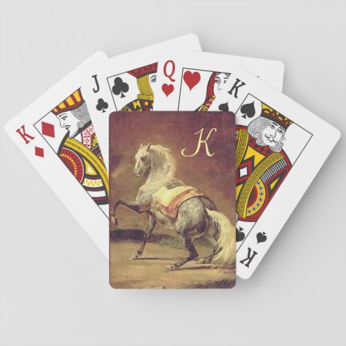 DAPPLED GREY HORSE  WhiteYellow Brown Playing Cards