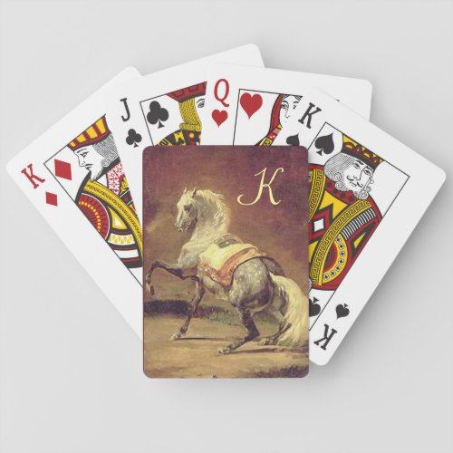 DAPPLED GREY HORSE  WhiteYellow Brown Poker Cards