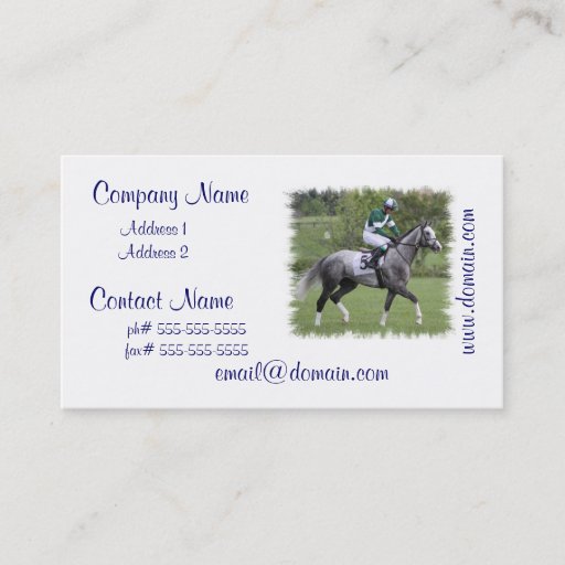 Customizable Dappled Grey Race Horse Business Cards
