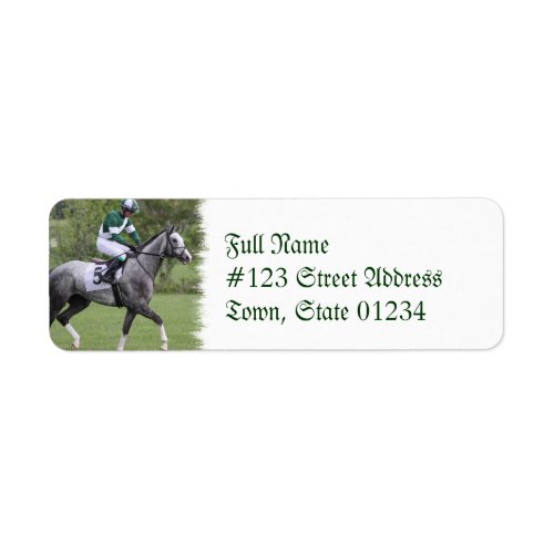 Dappled Grey Race Horse Mailing Label