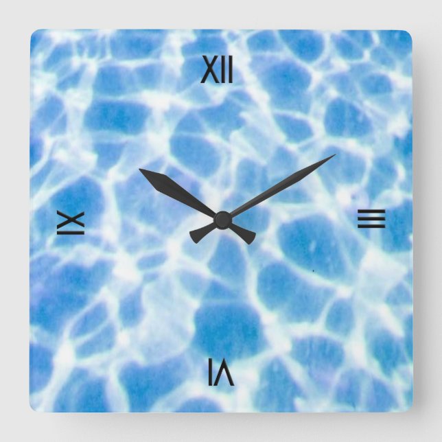 Dappled Water Square Wall Clock (Front)