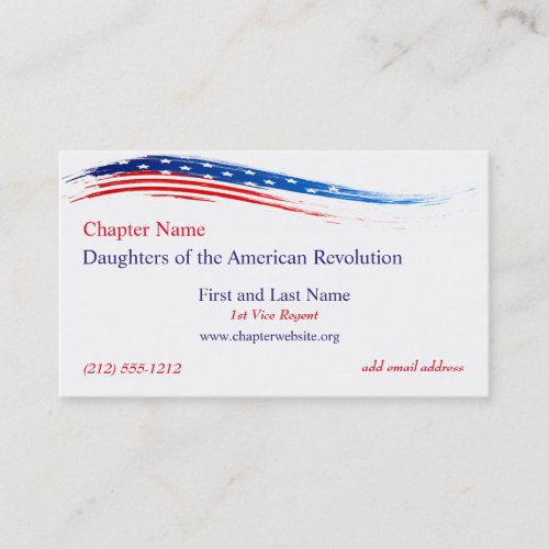 DAR Chapter Business Card