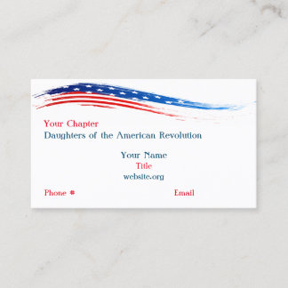 DAR Chapter Word Art Business Card