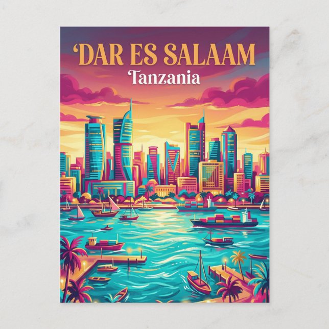 Dar es Salaam Harbor Tanzania Postcard (Front)