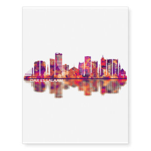 Dar es Salaam Tanzania Skyline Temporary Tattoos