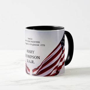DAR Personalized American Flag Genealogy Mug