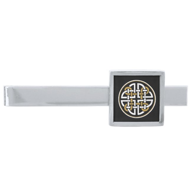 DARA KNOT TREE CELTIC MYSTICAL SYMBOL  SILVER FINISH TIE BAR (Front)