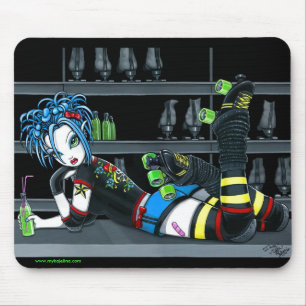 "Darby" Roller Derby Skate Girl Mousepad