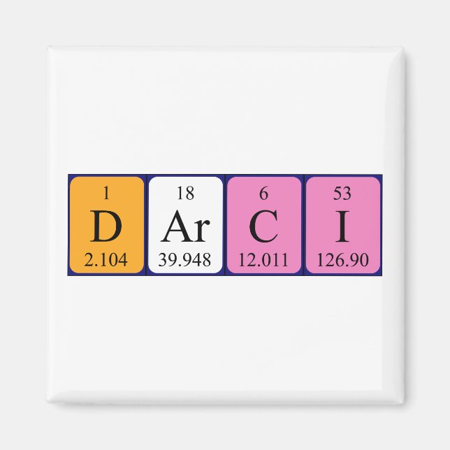 Darci periodic table name magnet (Front)