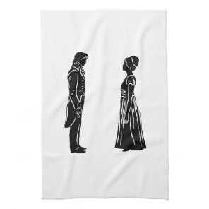 Darcy and Lizzy Silhouette Kitchen Towel