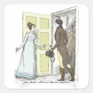 Darcy Appeared, Jane Austen, Pride and Prejudice Square Sticker