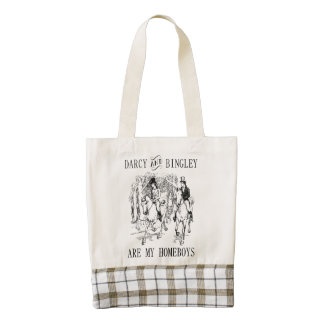 Darcy & Bingley are my homeboys Zazzle HEART bag