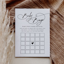 DARCY Black White Baby Bingo Baby Shower Game Card