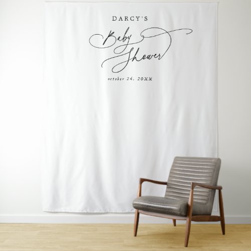DARCY Black White Photo Prop Baby Shower Backdrop