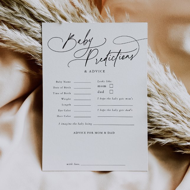 DARCY Boho Baby Predictions Baby Shower Game Card (DARCY Boho Baby Predictions Baby Shower Game Card)