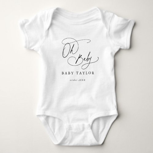 DARCY Boho Black White Pregnancy Announcement Baby Bodysuit