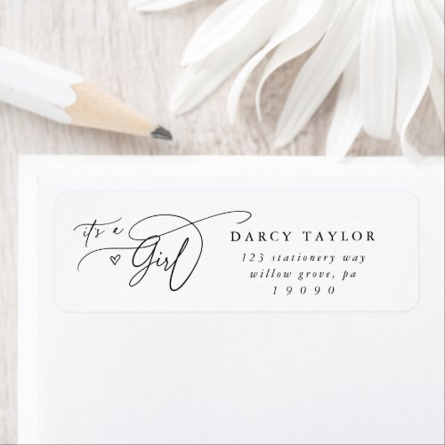 DARCY Boho Girl Baby Shower Return Address Labels