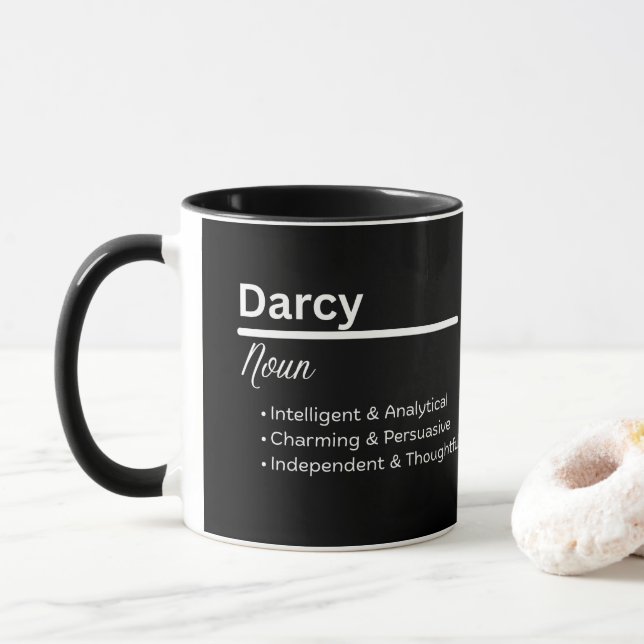 Darcy Boy Name Definition Personalized Mug (With Donut)
