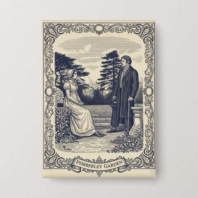 Darcy & Elizabeth scene Button (Front)