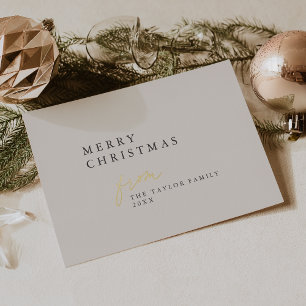 DARCY Gold Foil Boho DIY Modern Merry Christmas Holiday Card