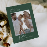 DARCY Green Unique Vintage Family Photo Christmas Holiday Card<br><div class="desc">DARCY Green Unique Vintage Family Photo Christmas Holiday Card.

Personalize the front of the card with a photo,  your family name and the year. Personalize the back with an optional holiday greeting or family news,  and your family name.</div>