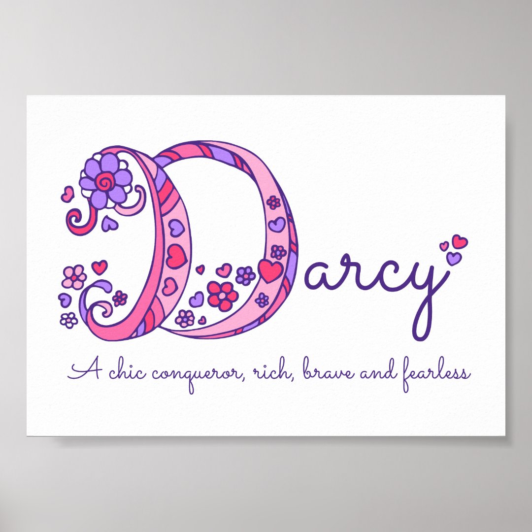 Darcy initial D doodle art name meaning Poster Zazzle