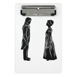 Darcy & Lizzy silhouette plus quote Mini Clipboard