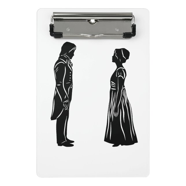 Darcy & Lizzy silhouette plus quote Mini Clipboard (Front)