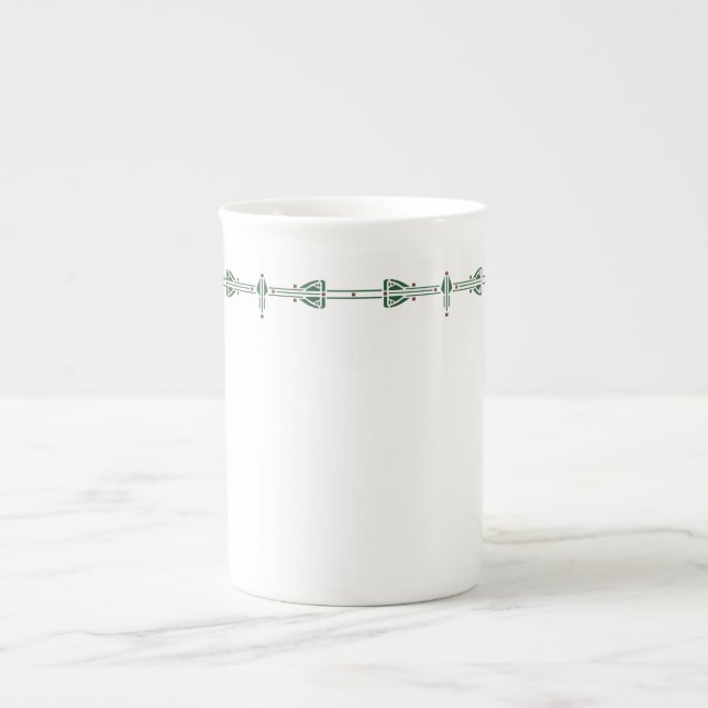 Dard Hunter Green Bone China Mug (Front)