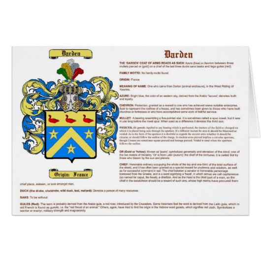 Darden (meaning) cards (Front Horizontal)