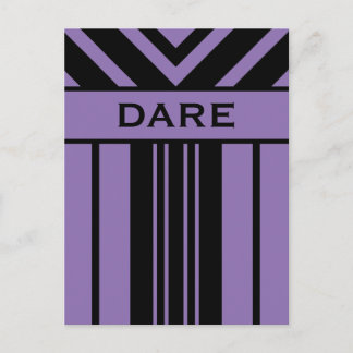 Dare Black and Purple Stripes & Chevrons Postcard