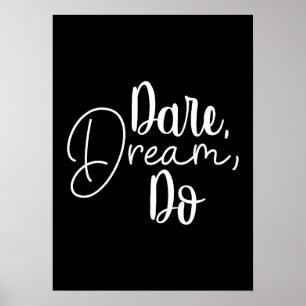 Dare, Dream Do, Gym, Hustle, Success Motivational Poster