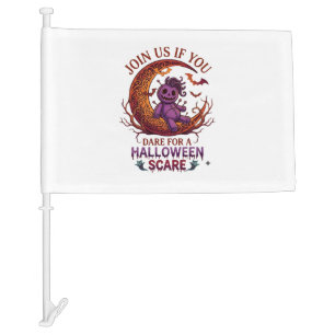 Dare Halloween Scare Purple Voodoo Doll Crescent M Car Flag