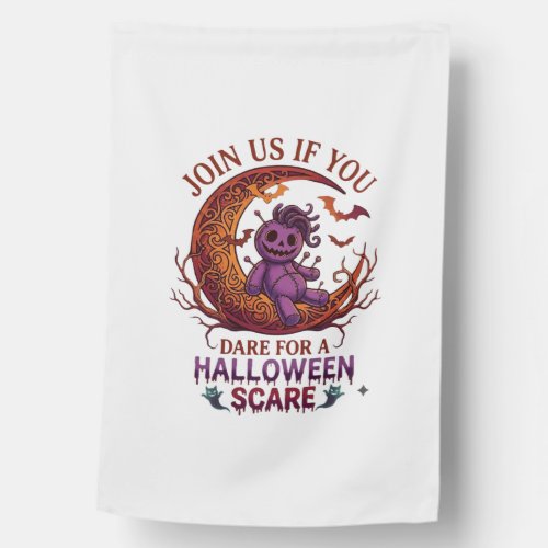 Dare Halloween Scare Purple Voodoo Doll Crescent M House Flag