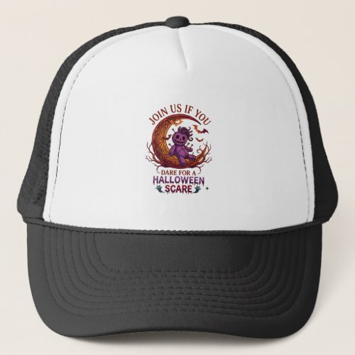 Dare Halloween Scare Purple Voodoo Doll Crescent M Trucker Hat