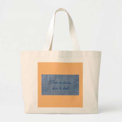 dare in your life slogan on jeans   Tote Bag